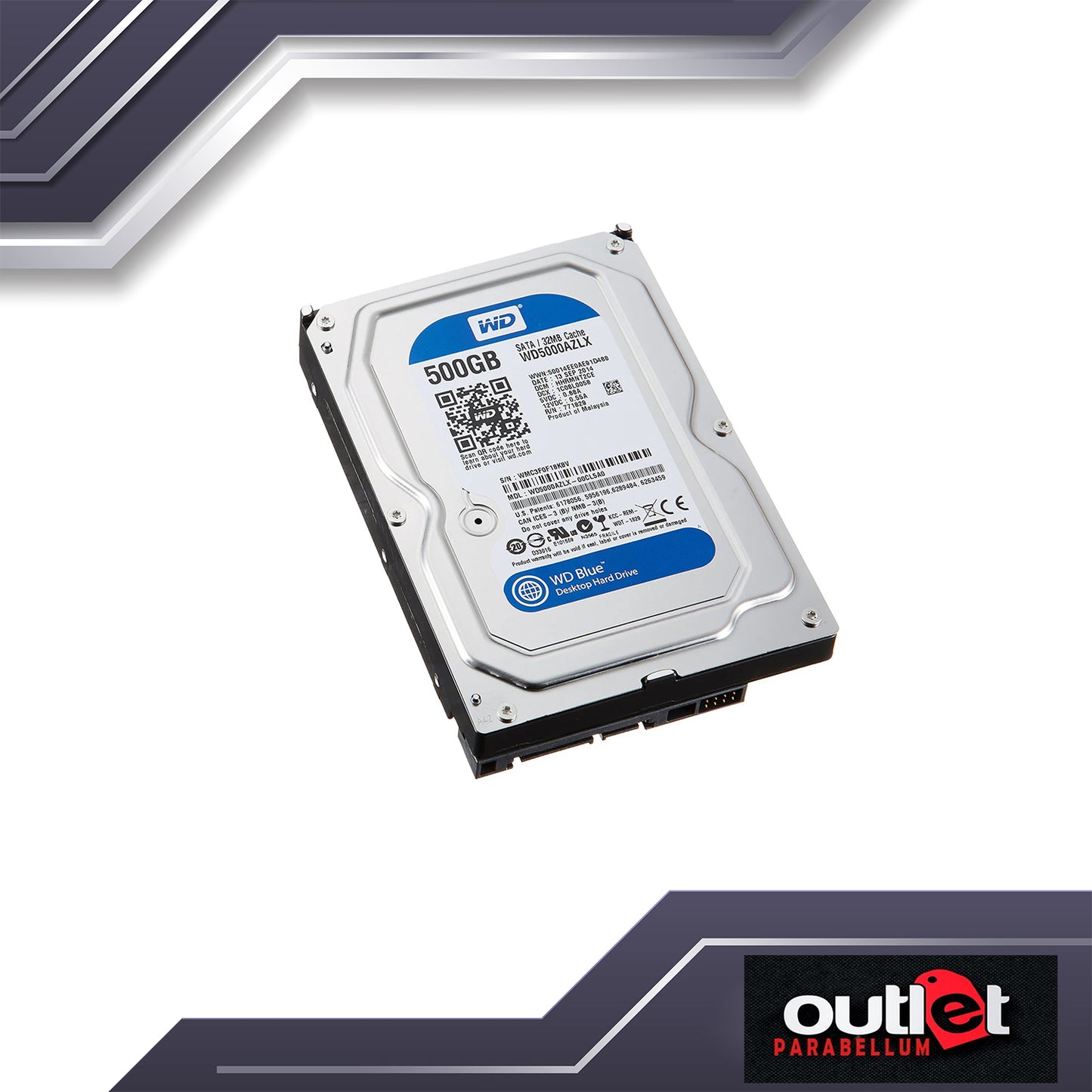 REFURBISHED!! Western Digital Blue WD5000AZLX 500GB 7200 RPM 32MB Cache SATA 6.0Gb/s 3.5" Internal Hard Drive Bare Drive