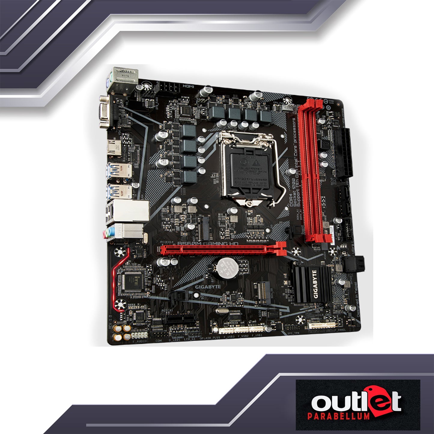 REFURB GA-B560M-GAMING-HD GIGABYTE INTEL B560 DIRECT 6+2 PHASE DIGITAL VRM, PCIE 4.0 2XDIMM GIGALAN Motherboard
