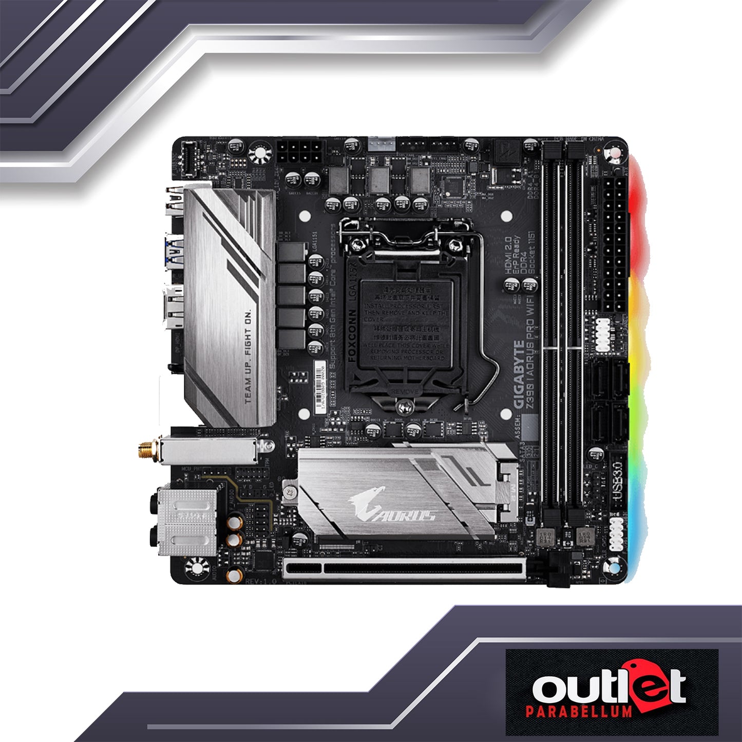 REFURBISHED GA-Z390-I-AORUS-PRO-WIFI GIGABYTE AORUS INTEL Z390 ITX MB W/ INTEL GBE LAN/WIFI RGB FUSION