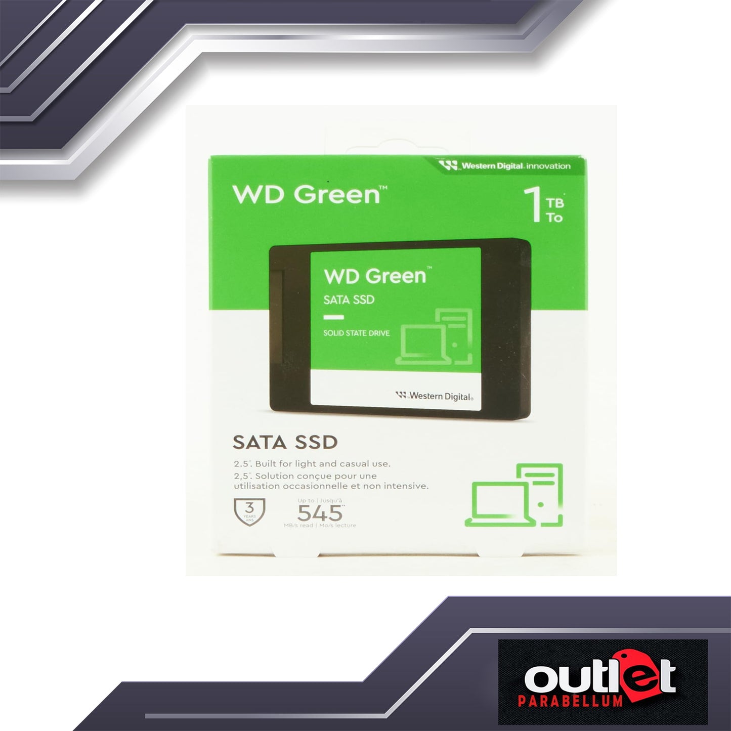 REFURBISHED Western Digital WDS100T3G0A GREEN 1TB 3D NAND 2.5" 7mm SATAIII SSD