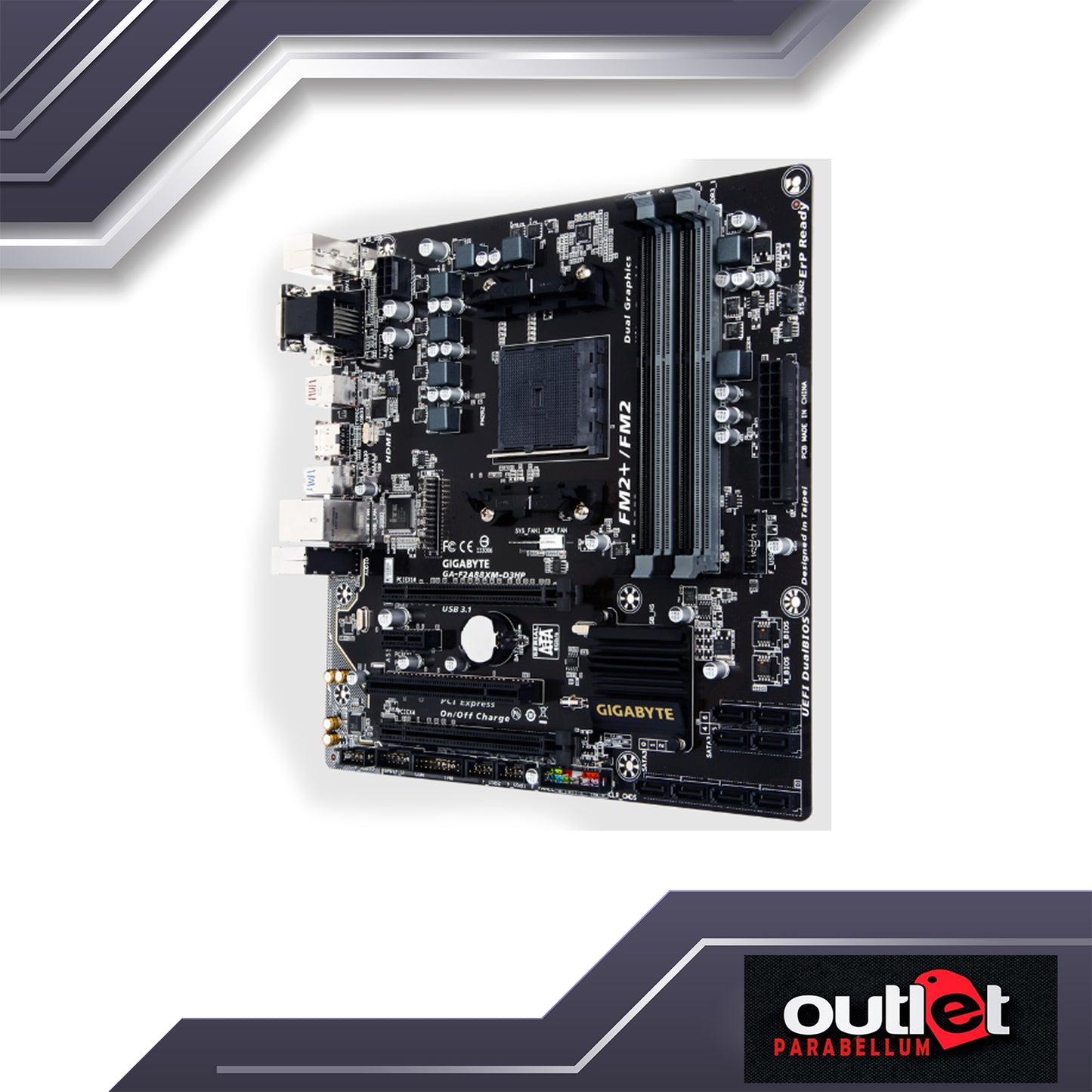 Refurbish GA-F2A88XM-HD3P GIGABYTE AMD A88X FM2+ DUALCHNLDDR3 MATX -- No Warranty !!!