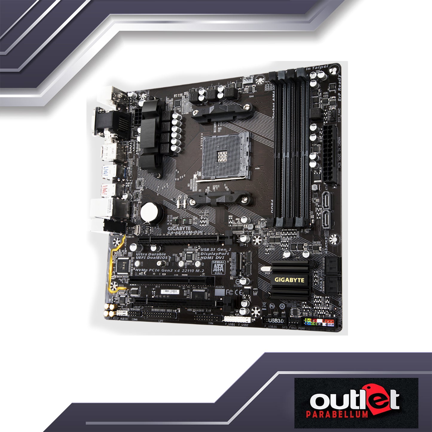 REFURBISHED GA-AB350M-D3H GIGABYTE AMD B350 AM4 DDR4 MATX MOTHERBOARD
