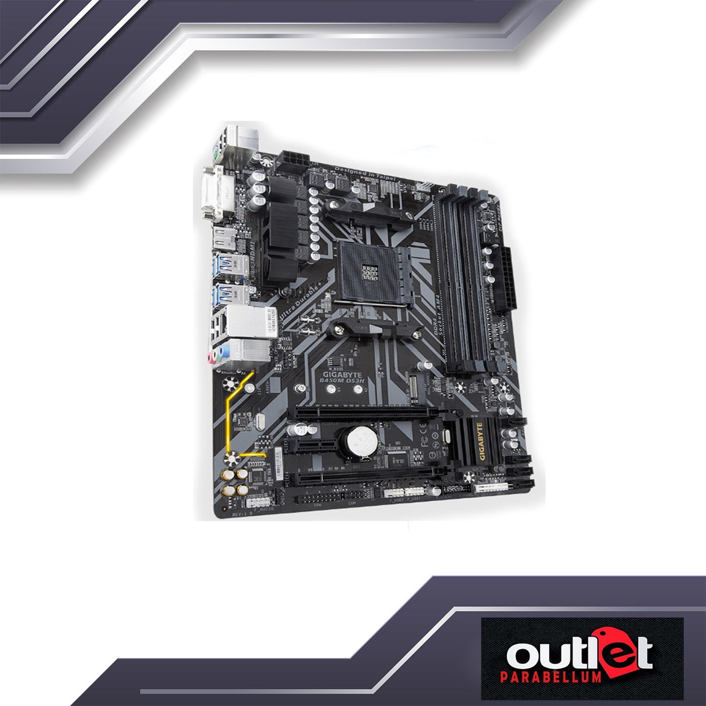REFURBISHED GA-B450M-DS3H GIGABYTE AMD B450 AM4 4 X DDR4 DIMM MATX MOTHERBOARD