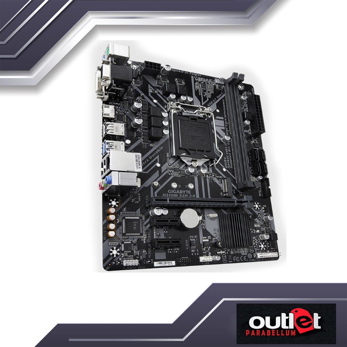 Refurbished Gigabyte GA-H310M-S2H-2.0 Intel H310 Ultra Durable motherboard with GIGABYTE 8118 Gaming LAN Motherboard - No Warranty