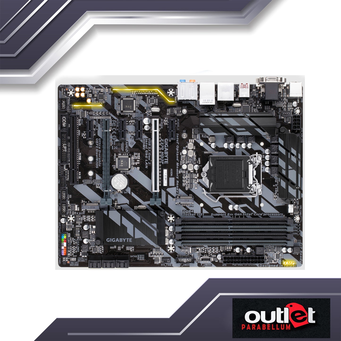 REFURBISHED GA-Z370-HD3P GIGABYTE INTEL Z370 S1151 DDR4 ATX MB W/ RGB FUSION
