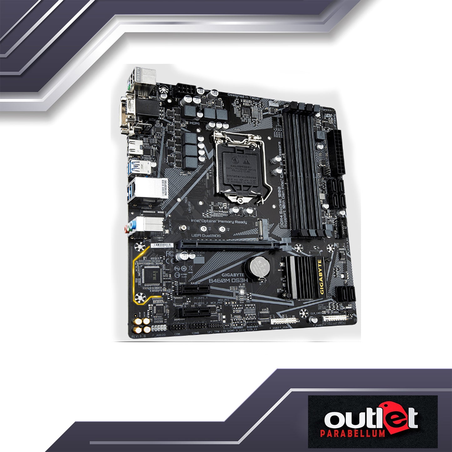 REFURBISHED GIGABYTE GA-B460M-DS3H INTEL B460 LGA1200 DSUB/DVI/HDMI 4XDIMM MATX MOTHERBOARD
