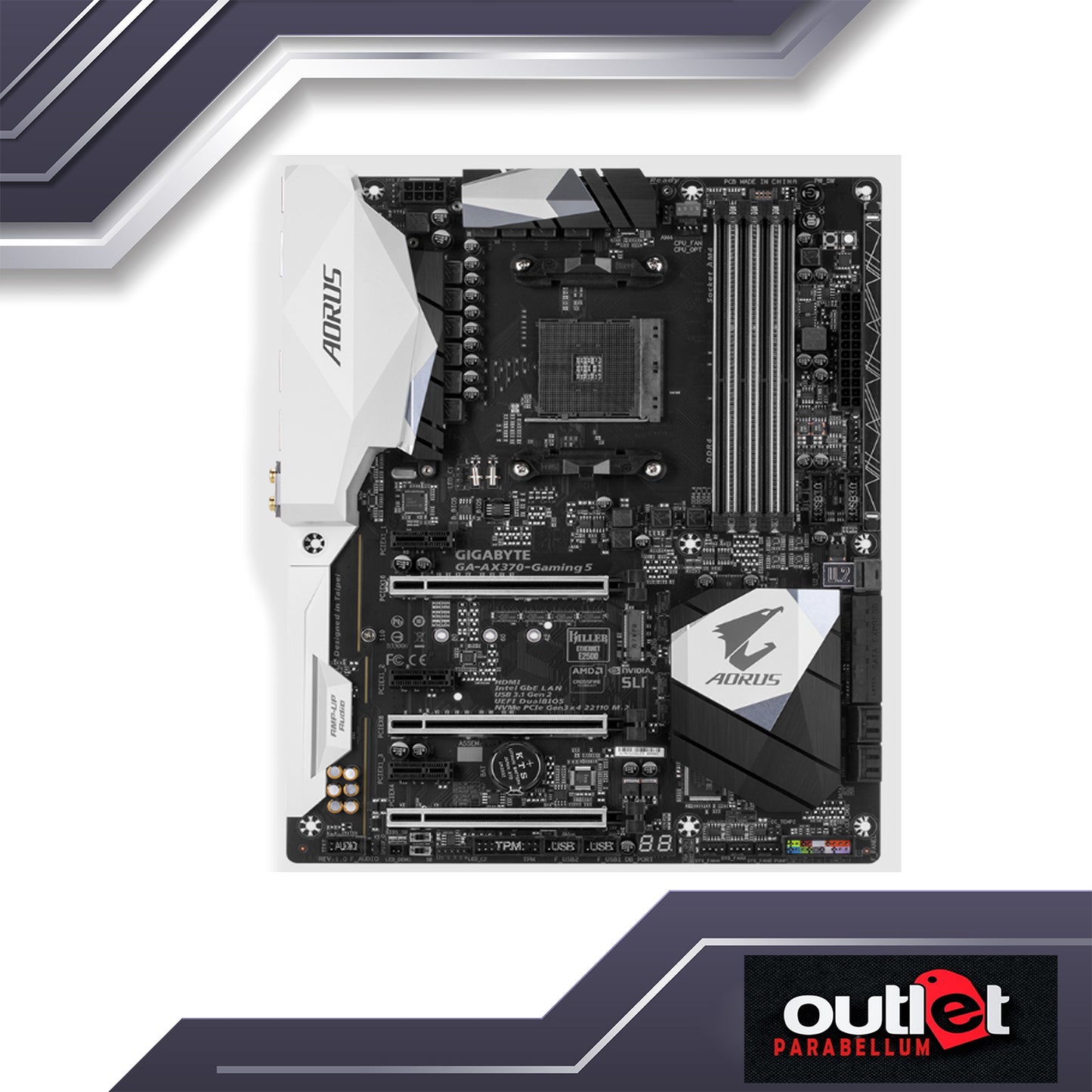 REFURBISHED GA-AX370-GAMING-5 GIGABYTE AMD X370 AM4 DDR4 ATX GAMING MOTHERBOARD
