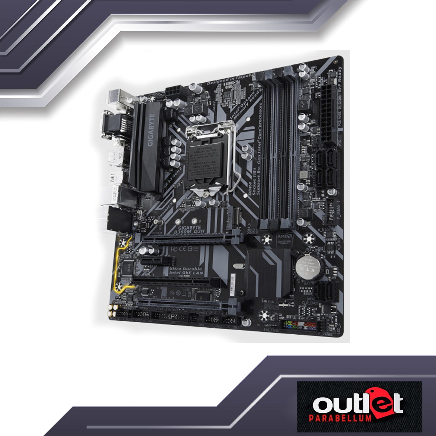 REFURBISHED GA-B360M-D3H GIGABYTE INTEL B360 S1151 MICRO ATX MOTHERBOARD