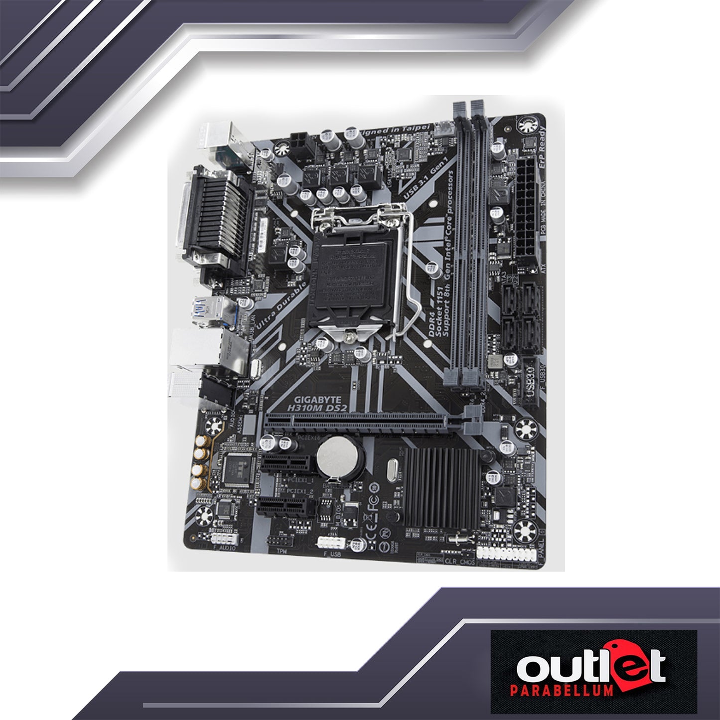 REFURBISHED GA-H310M-DS2 GIGABYTE INTEL H310 S1151 MATX MOTHERBOARD