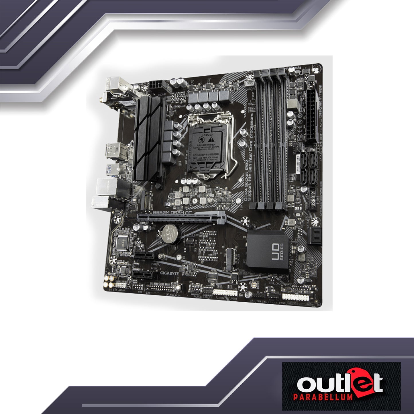 REFURB GA-B560M-DS3H-AC GIGABYTE INTEL B560 DIRECT 6+2 PHASE DIGITAL VRM Motherboard