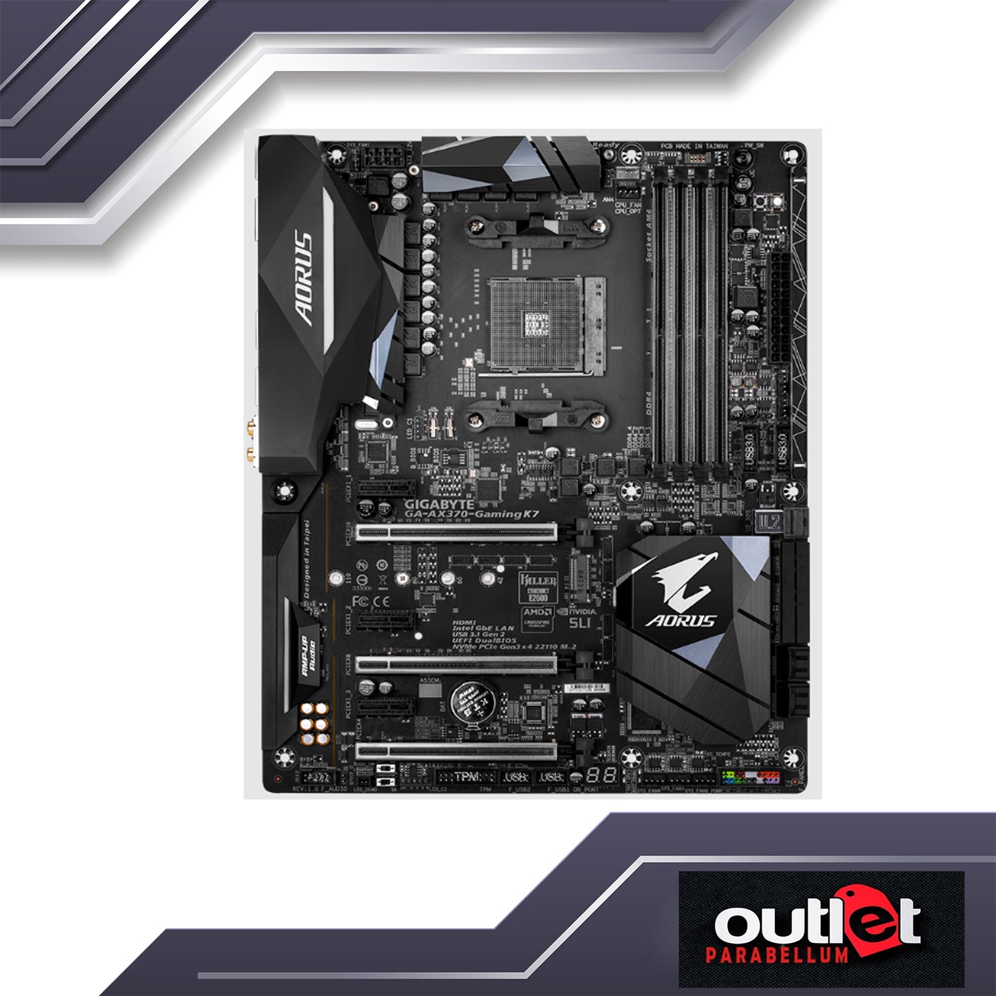 REFURBISHED GA-AX370-GAMING-K7 GIGABYTE AMD X370 AM4 DDR4 ATX GAMING MOTHERBOARD