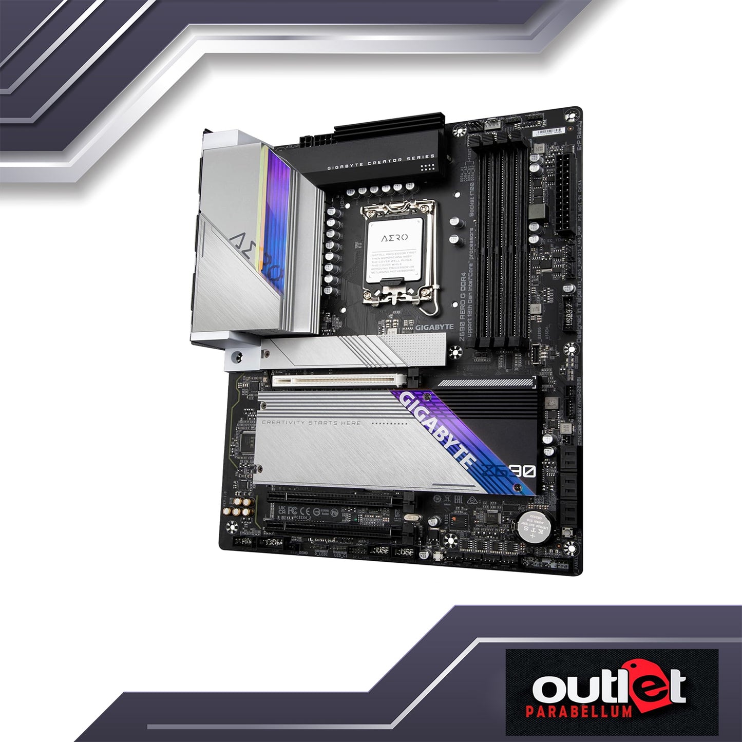 REFURBISHED GA-Z690-AERO-G GIGABYTE INTEL Z690 LGA1700 DDR5 16+1+2 DIGITAL VRM(SPS 90A)WIFI6 2.5GbE LAN MOTHERBOARD