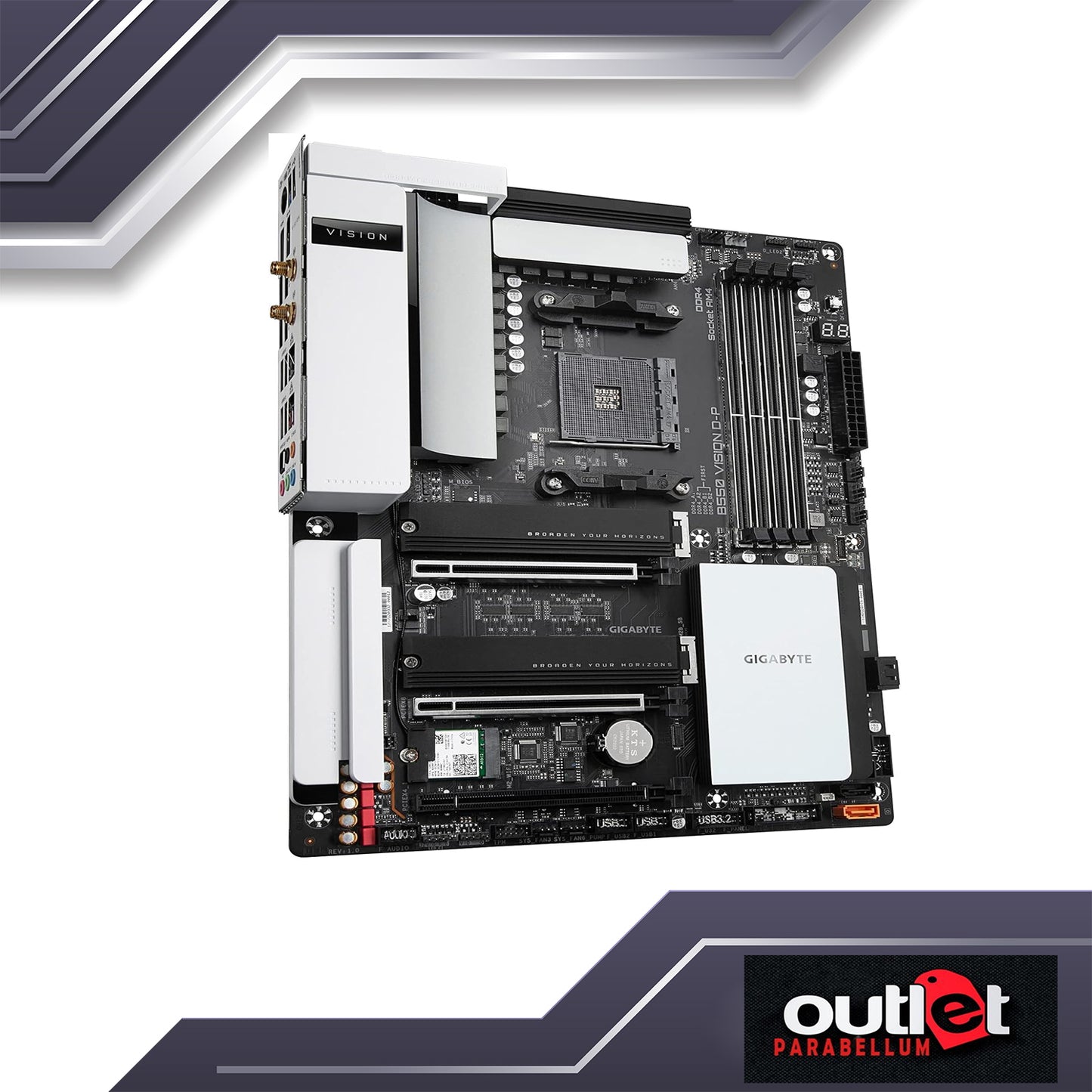 REFURB GA-B550-VISION-D-P GIGABYTE AMD B550 VISION THUNDERBOLT 3,2.5GBE LAN,DTS-X ULTRA Motherboard