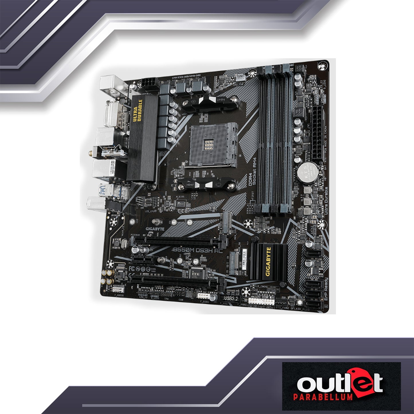 REFURB GA-B550M-DS3H-AC GIGABYTE AMD B550 AM4 4XDIMM, PCIe 4.0 x16 SLOT,DUAL PCIe 4.0 M.2,11AC WIFI MATX Motherboard