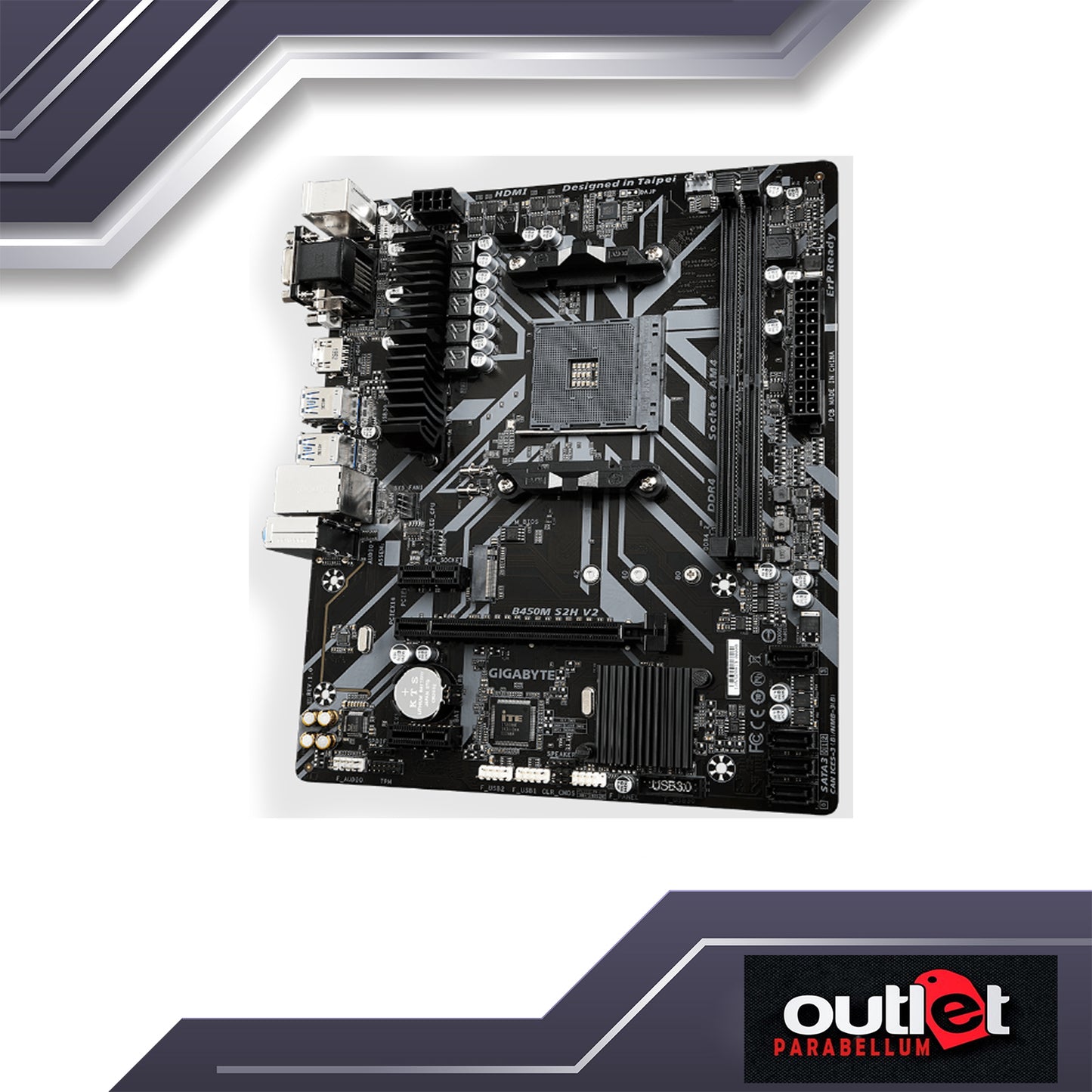 REFURBISHED GA-B450M-S2H-V2 GIGABYTE AMD B450 AM4 DDR4 MATX MOTHERBOARD