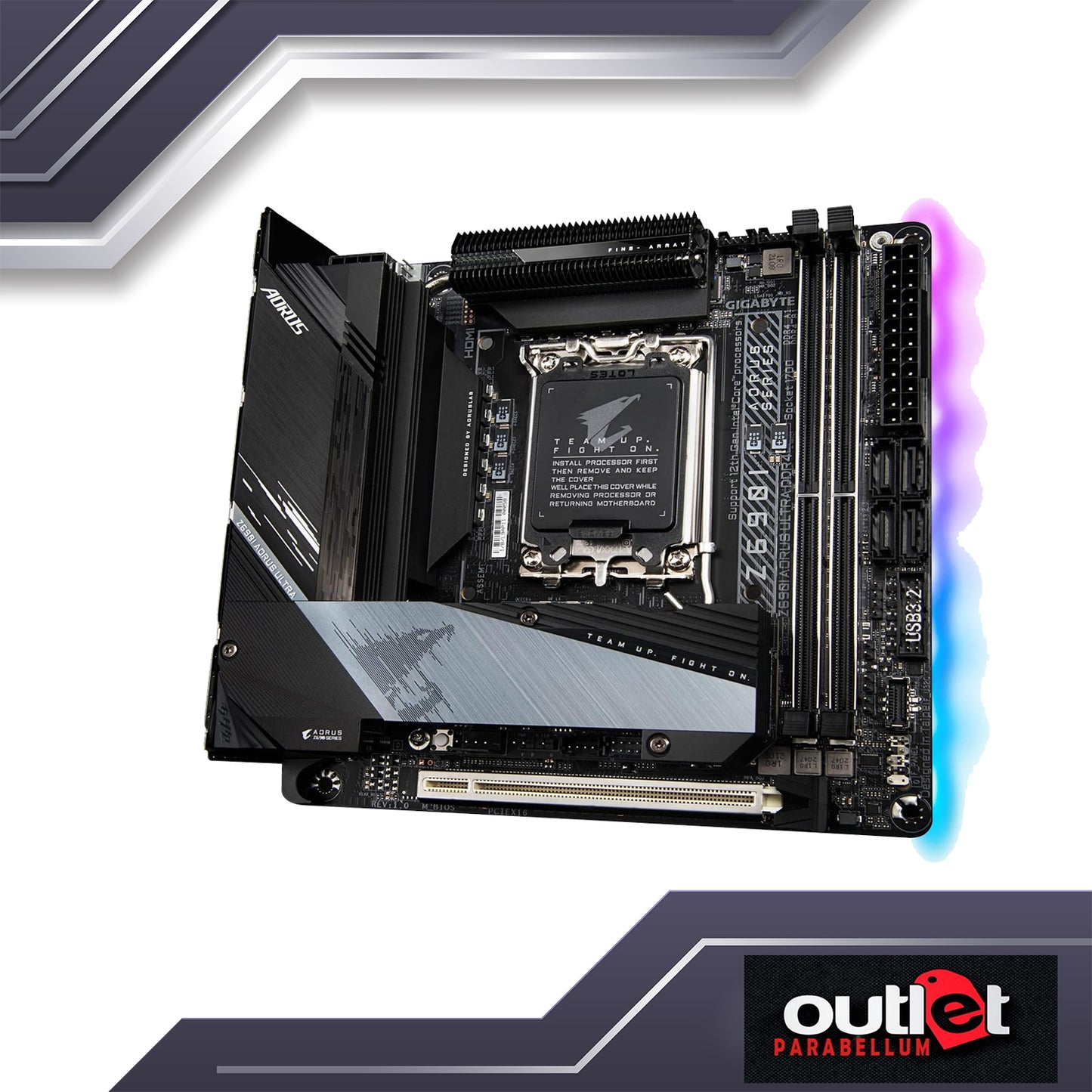 REFURBISHED GA-Z690I-AORUS-ULTRA AORUS INTEL Z690 LGA1700 DDR5 10+1+2DIGITAL VRM(SPS105A)WIFI6 2.5GbE LAN ITX MB Motherboard