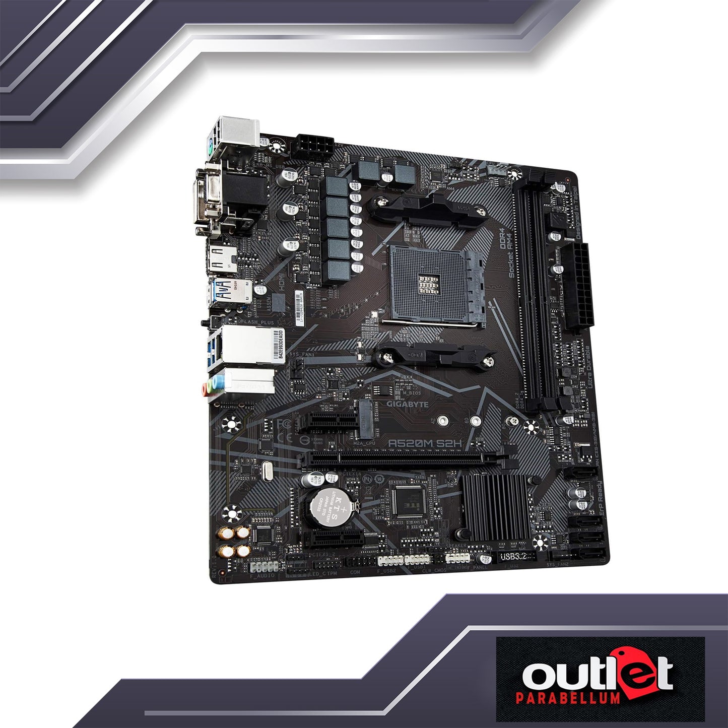 REFURBISHED GIGABYTE GA-A520M-S2H AMD A520 AM4 DDR4 DSUB/DVI/HDMI 2XDIMM MATX MOTHERBOARD
