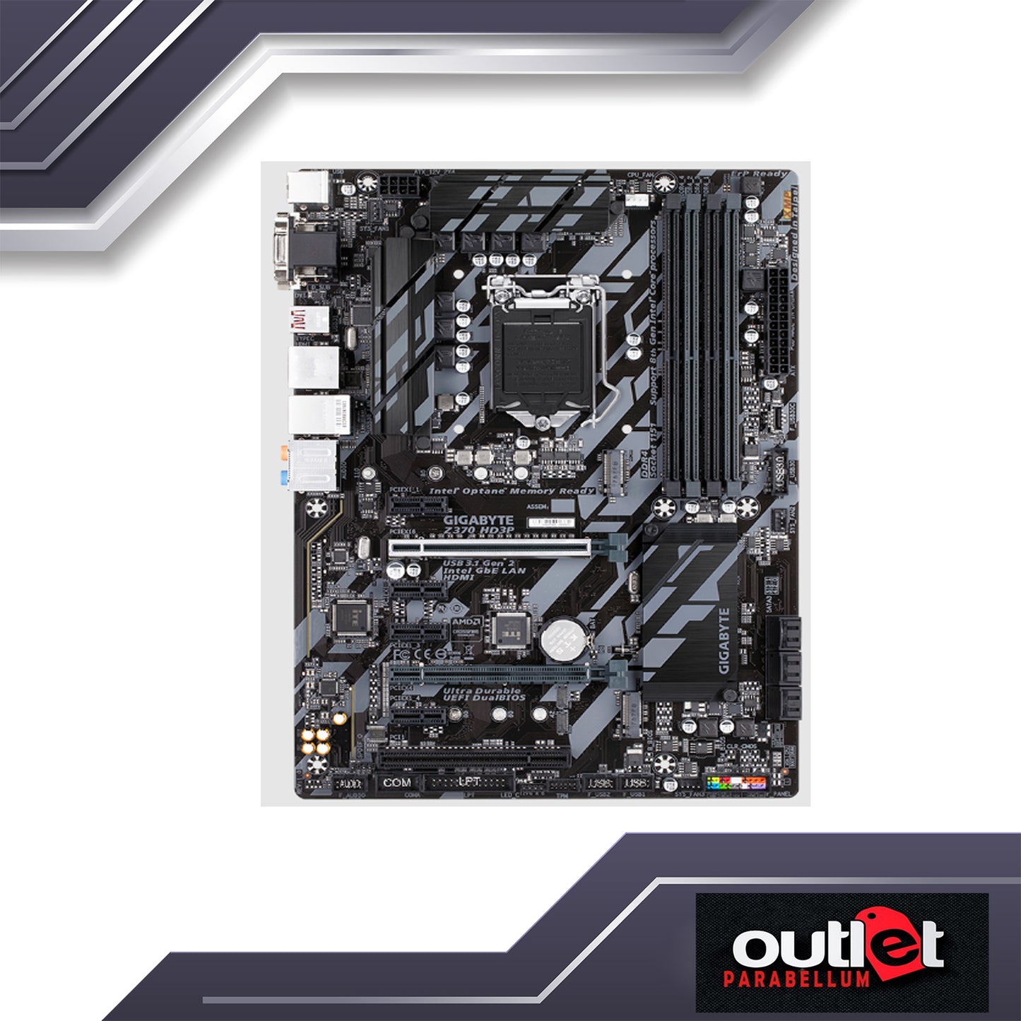 REFURBISHED GA-Z370-HD3P GIGABYTE INTEL Z370 S1151 DDR4 ATX MB W/ RGB FUSION
