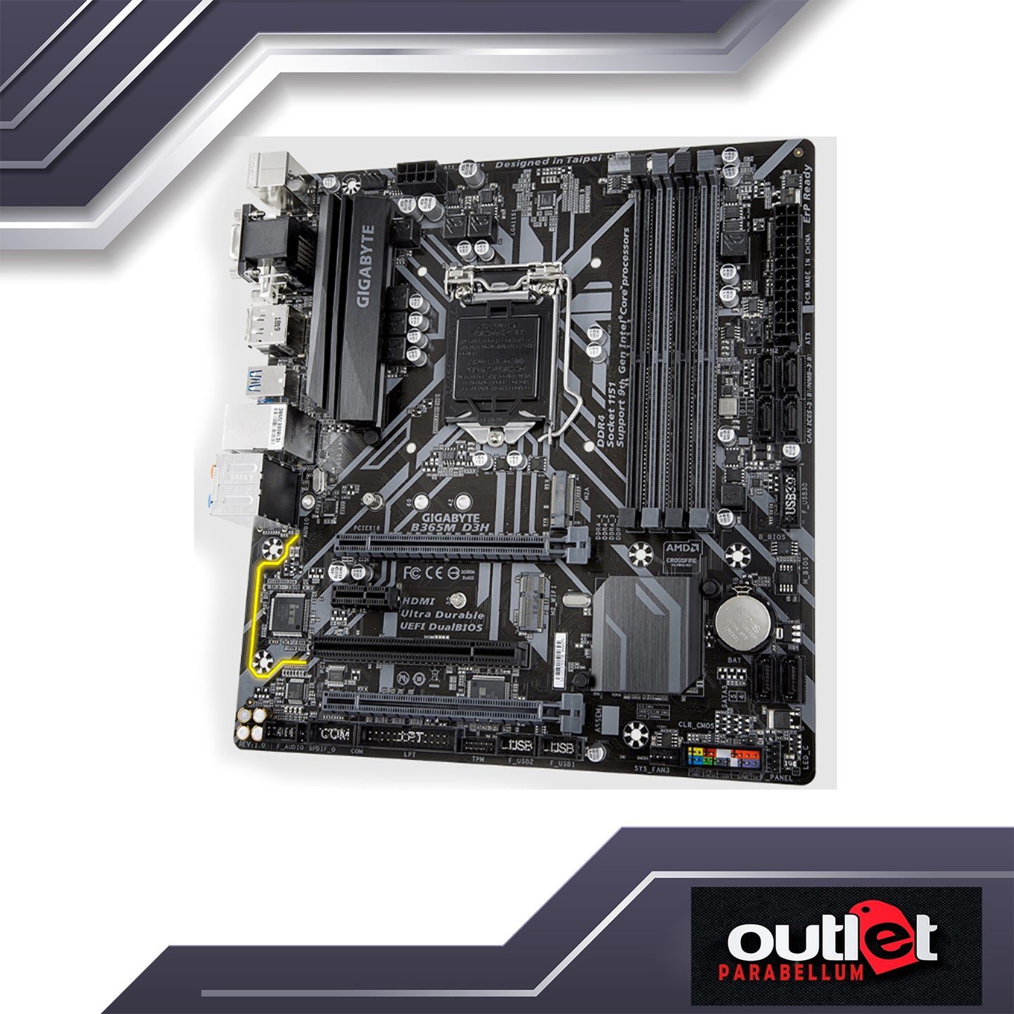 REFURBISHED GA-B365M-D3H GIGABYTE INTEL B365 S1151 MICRO ATX MOTHERBOARD
