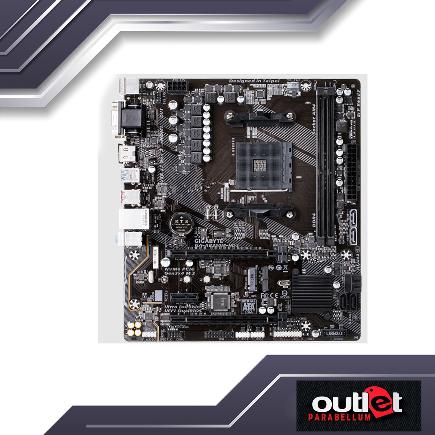 REFURBISHED GIGABYTE GA-AB350M-HD3 AMD B350 AM4 DDR4 MATX MOTHERBOARD