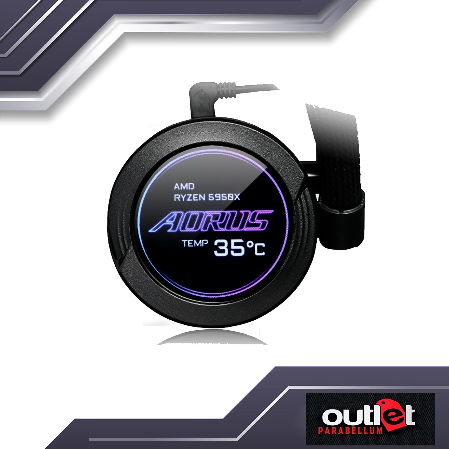 REFURBISHED GP-AORUS-WATERFORCE-X-360 AORUS WATERFORCE AIO W/ CIRCULAR LCD DISPLAY, RGB FUSION 2.0 3X120MM ARGB FAN