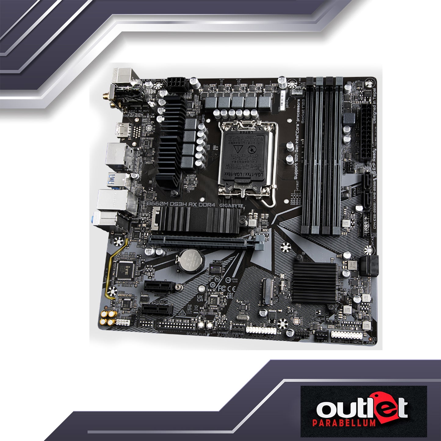 REFURB GA-B660M-DS3H-AX-DDR4 GIGABYTE INTEL B660 LGA1700 DDR4 6+2+1 DIGITAL VRM, WIFI6 2.5GbE LAN MATX Motherboard