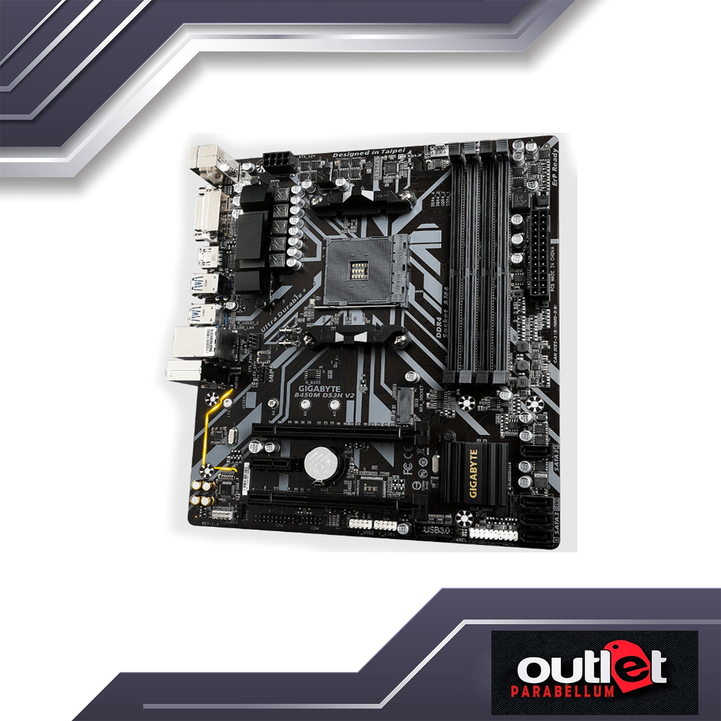 REFURBISHED GIGABYTE GA-B450M-DS3H-V2 AMD B450 AM4 DDR4 MATX MOTHERBOARD