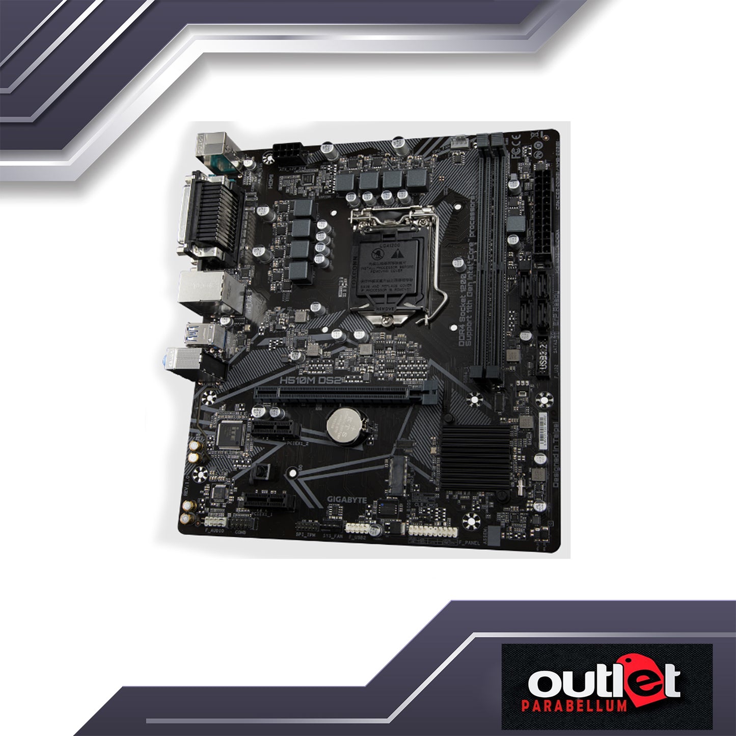 REFURBISHED GIGABYTE GA-H510M-DS2 INTEL H510 LGA1200 6+2PHASE DIGITAL VRM DSUB/SERIAL/PARALELL PORT