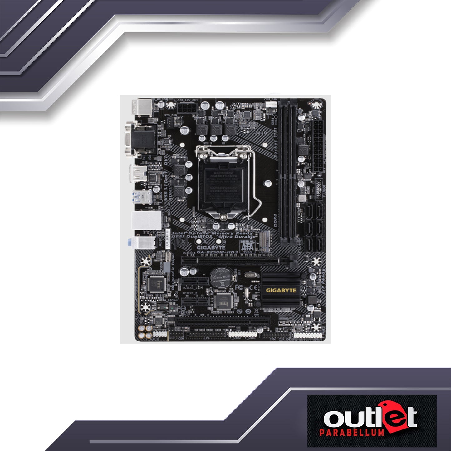 Refurbish GIGABYTE GA-B250M-HD3 GIGABYTE INTEL B250 SS1151 DDR4 MATX -- No Warranty
