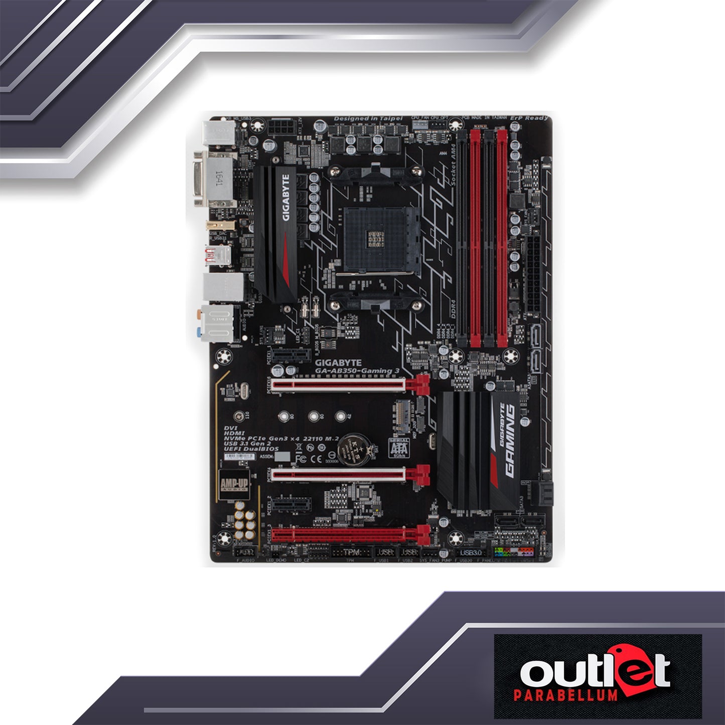 REFURBISHED GIGABYTE GA-AB350M-GAMING-3 AMD B350 AM4 DDR4 MATX GAMING MOTHERBOARD