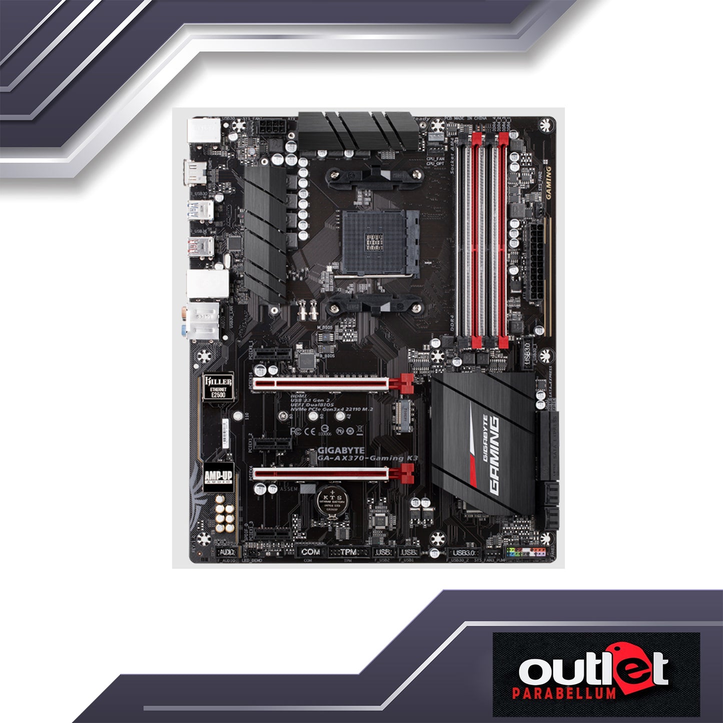 REFURBISHED GA-AX370-GAMING-K3 GIGABYTE AMD X370 AM4 DDR4 ATX GAMING MOTHERBOARD