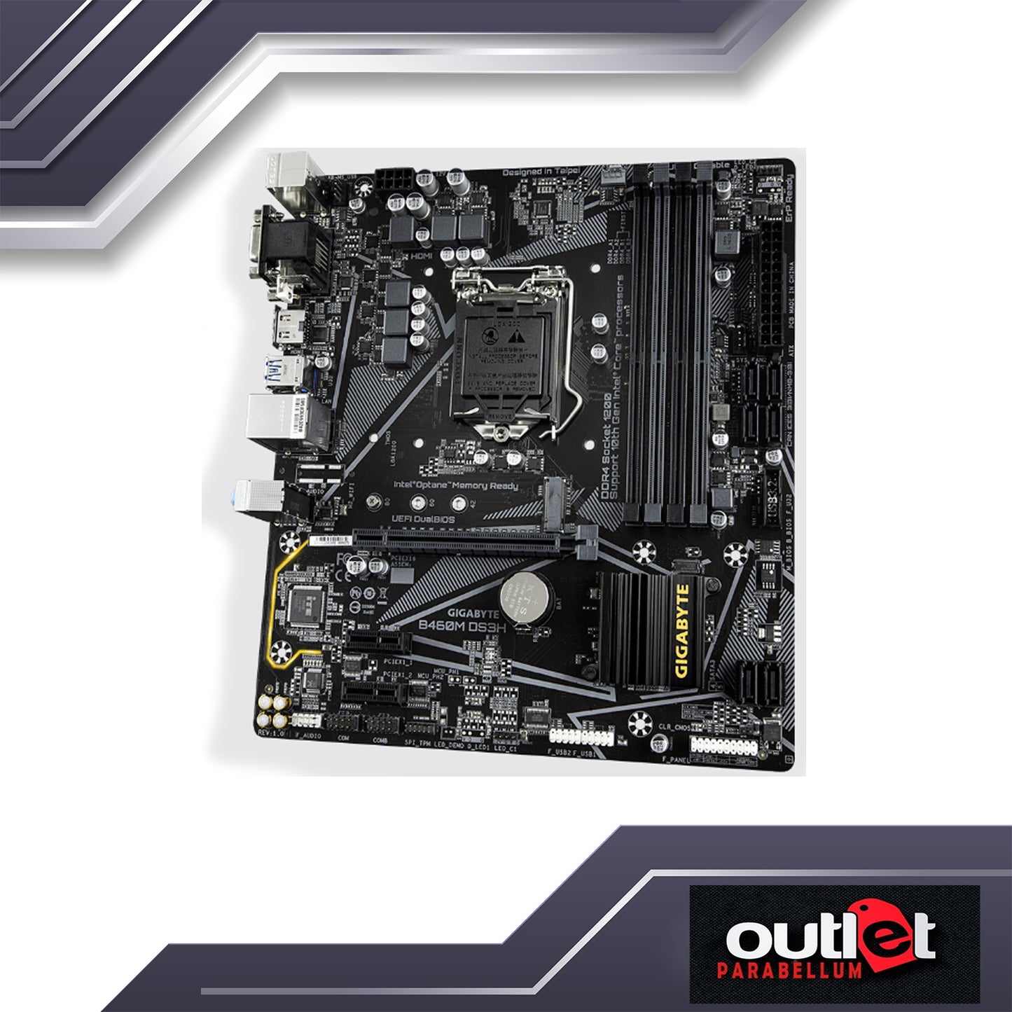 REFURBISHED GIGABYTE GA-B460M-DS3H INTEL B460 LGA1200 DSUB/DVI/HDMI 4XDIMM MATX MOTHERBOARD
