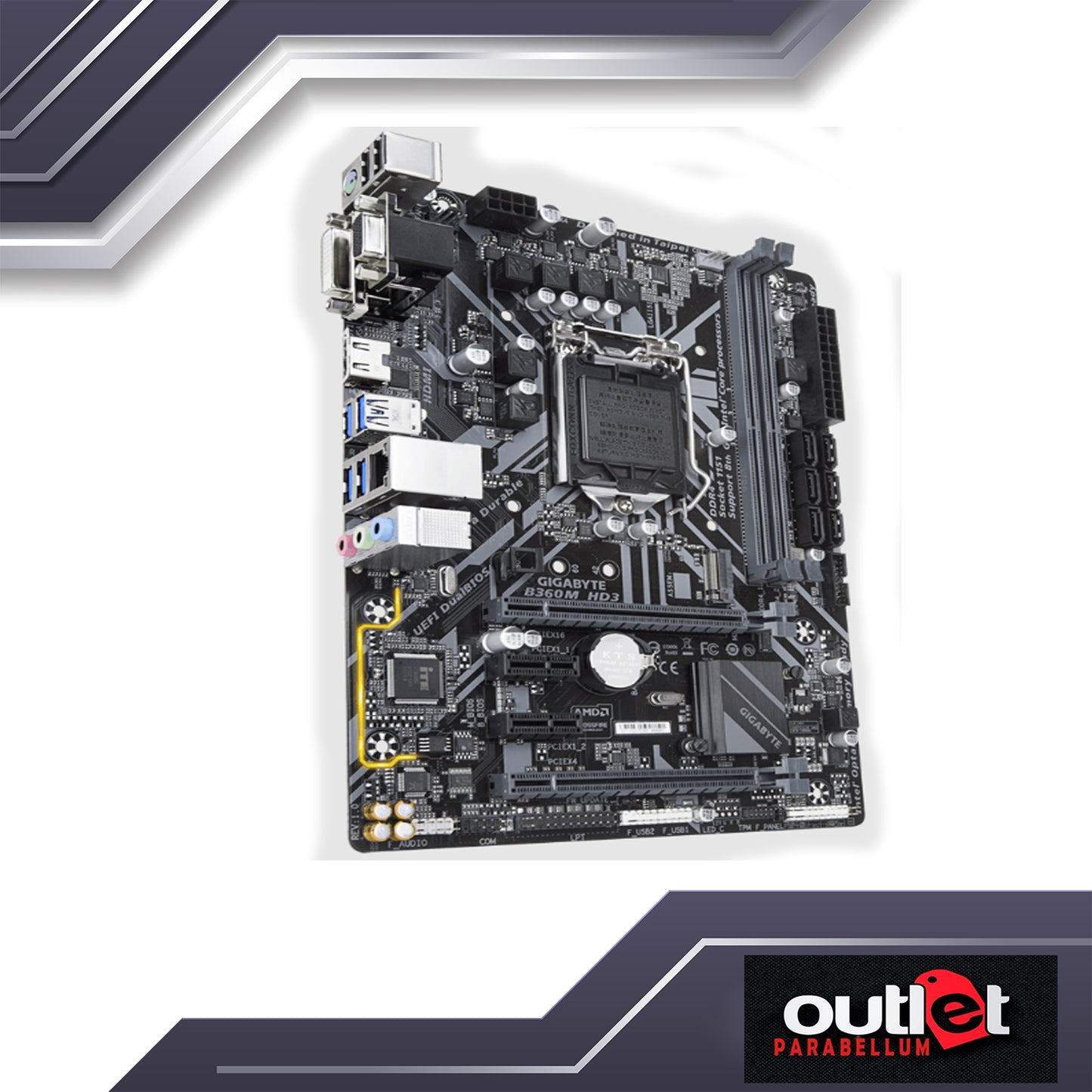 REFURBISHED GA-B360M-HD3 GIGABYTE INTEL B360 S1151 MICRO ATX MOTHERBOARD