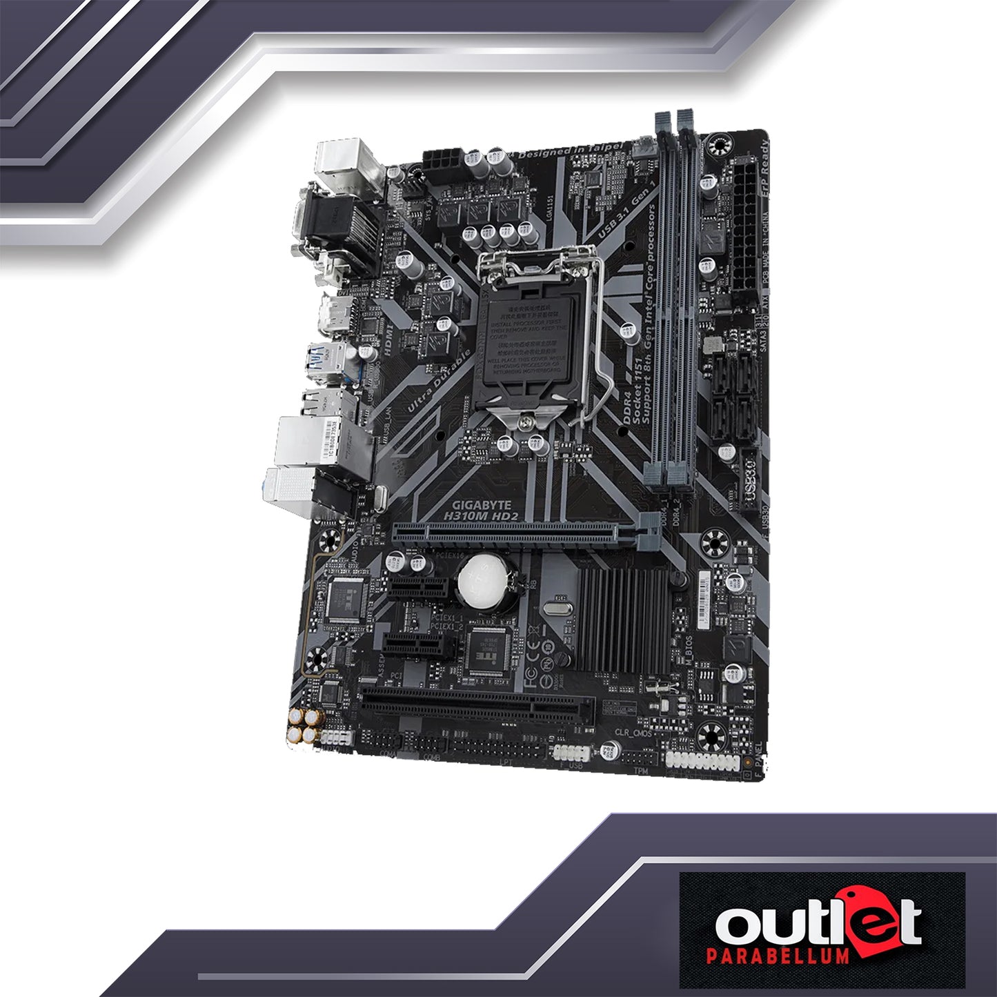 REFURBISHED Gigabyte GA-H310M-HD2 Intel H310 Ultra Durable Motherboard - No Warranty!!