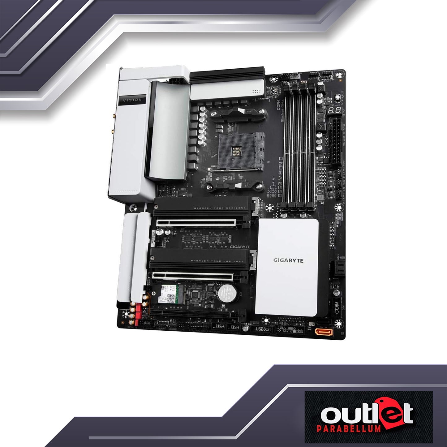 REFURB GA-B550-VISION-D GIGABYTE AMD B550 WIFI 6,DUAL LAN,DDR4 ECC, ATX CREATOR MOTHERBOARD