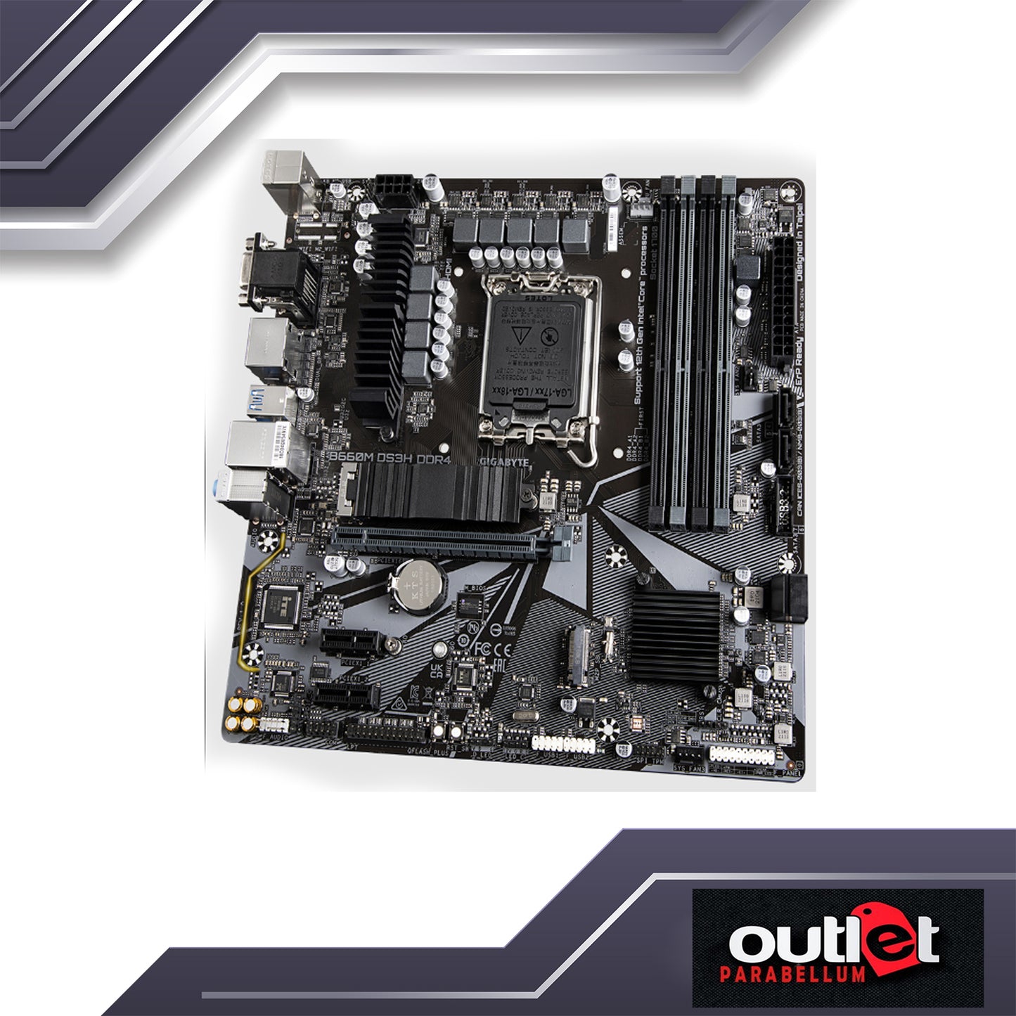REFURB GA-B660M-DS3H-DDR4 GIGABYTE INTEL B660 LGA1700 DDR4 6+2+1 DIGITAL VRM,2.5GbE LAN MATX Motherboard