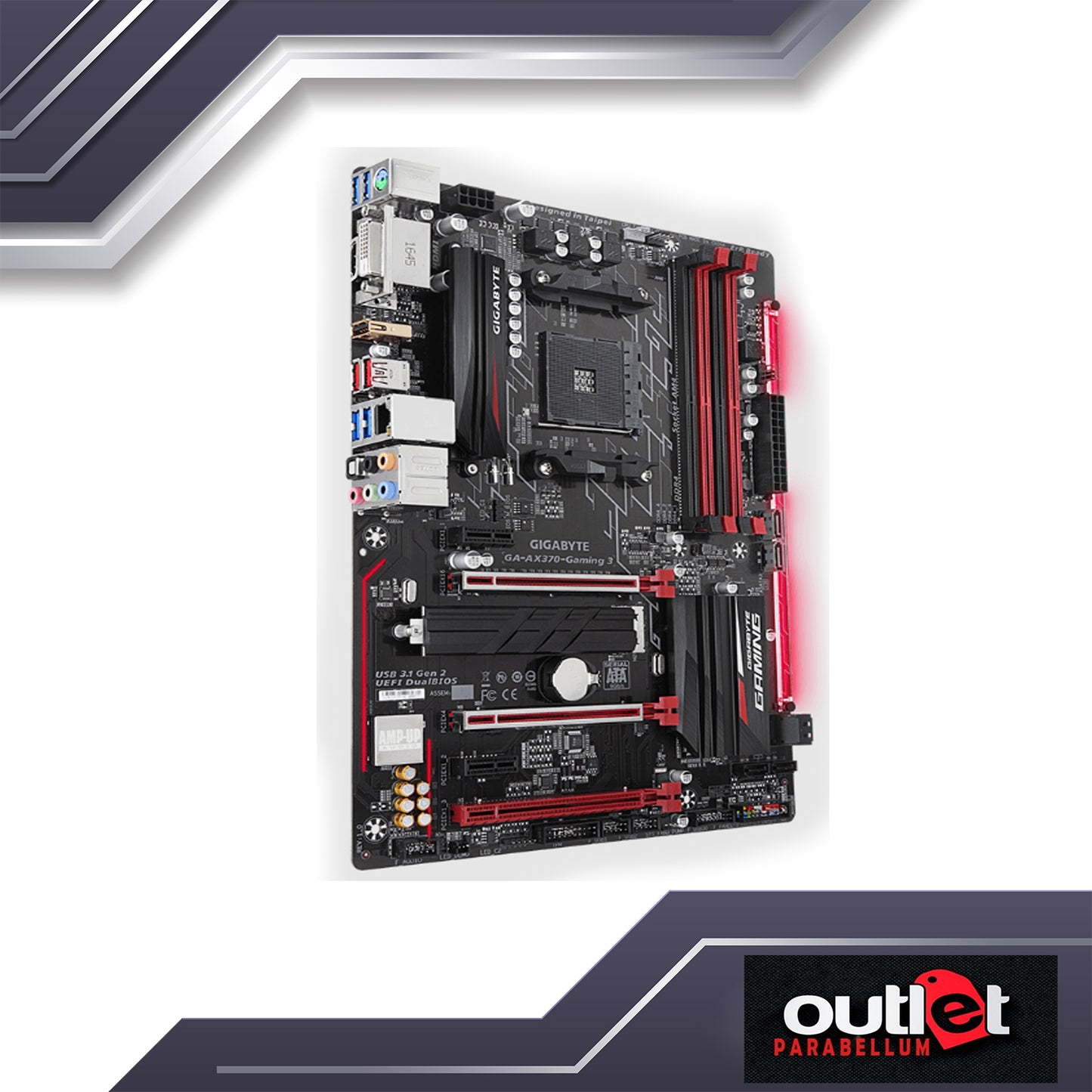 REFURBISHED GA-AX370-GAMING-3 GIGABYTE AMD X370 AM4 DDR4 ATX GAMING MOTHERBOARD