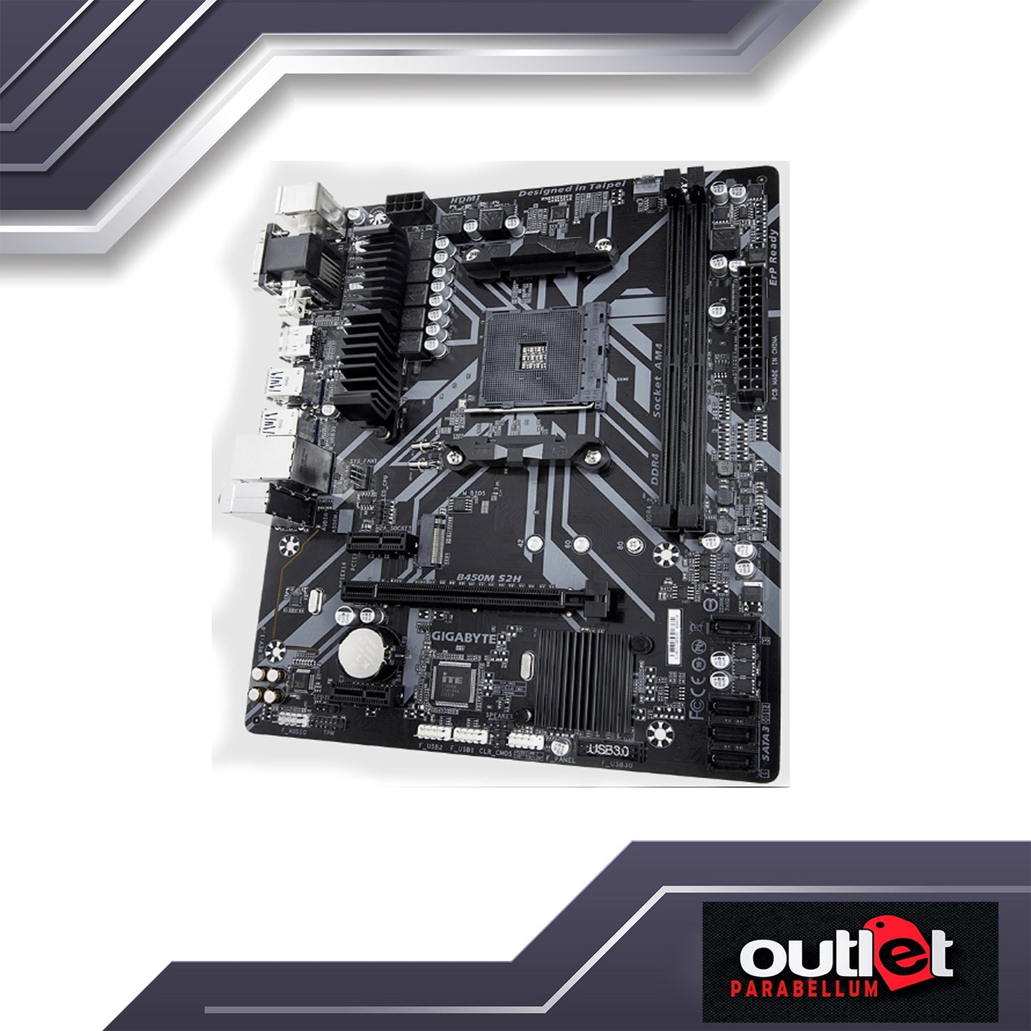 REFURBISHED GIGABYTE GA-B450M-S2H AMD B450 AM4 DDR4 MATX MOTHERBOARD