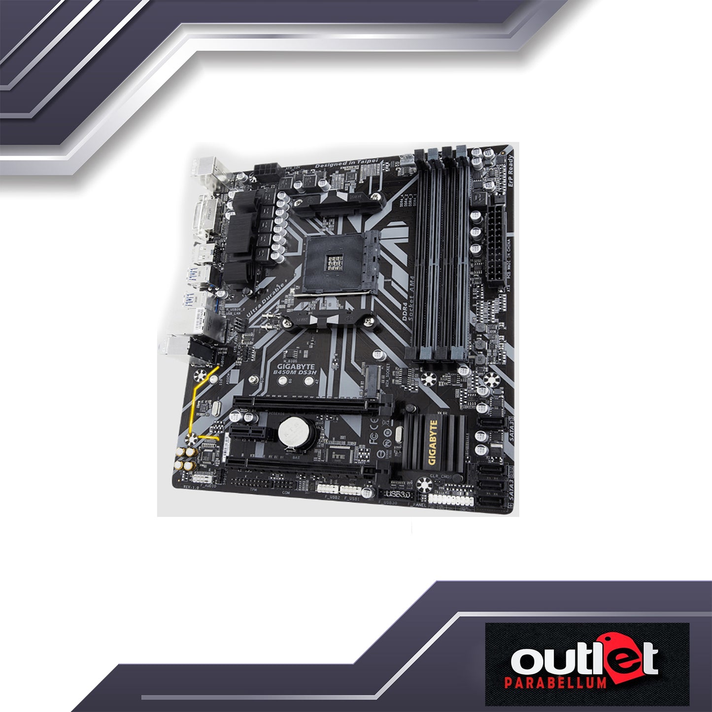REFURBISHED GA-B450M-DS3H GIGABYTE AMD B450 AM4 4 X DDR4 DIMM MATX MOTHERBOARD