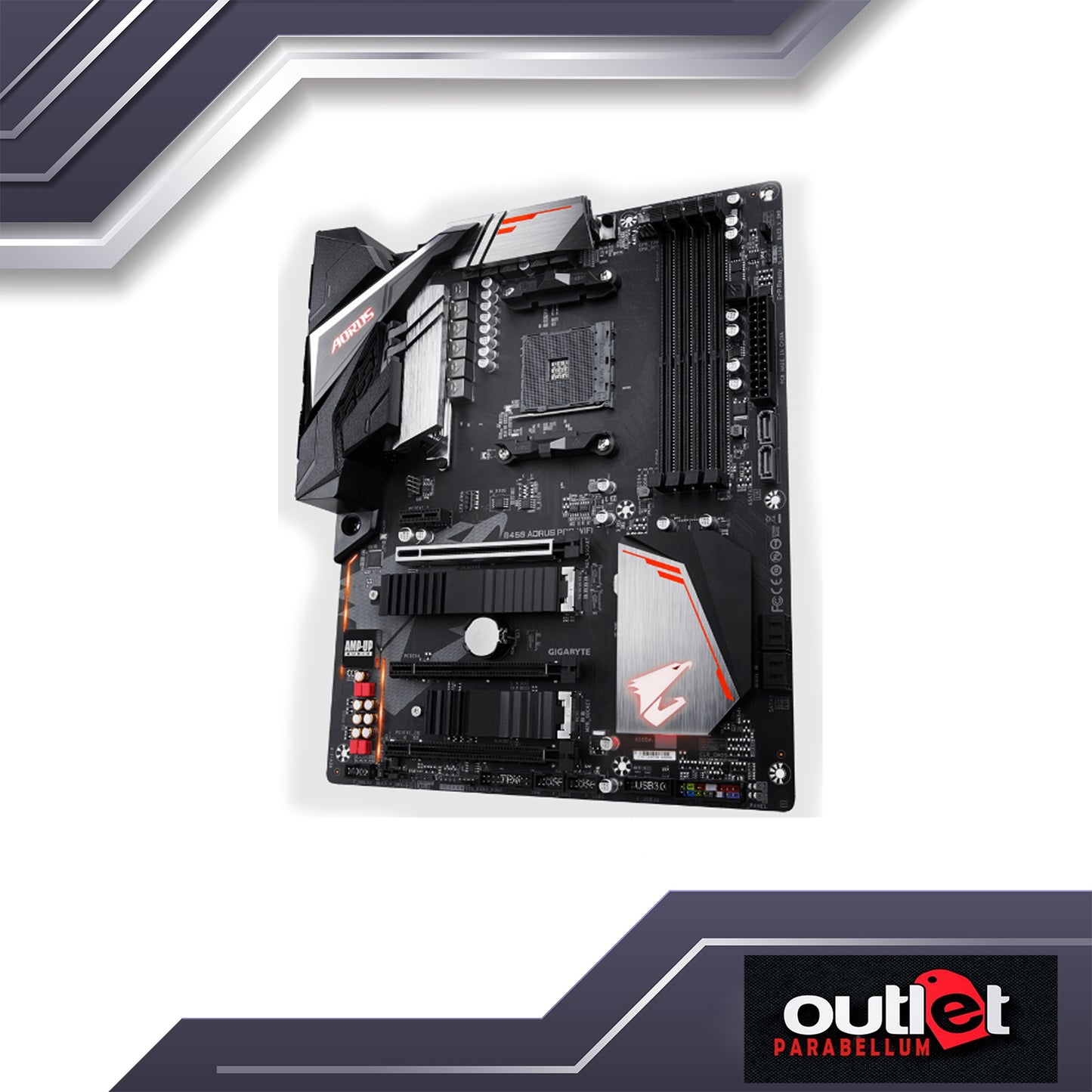 REFURBISHED GIGABYTE GA-B450M-DS3H-WIFI AMD B450 Ultra Durable Motherboard with Realtek® GbE LAN with cFosSpeed - Motherboard
