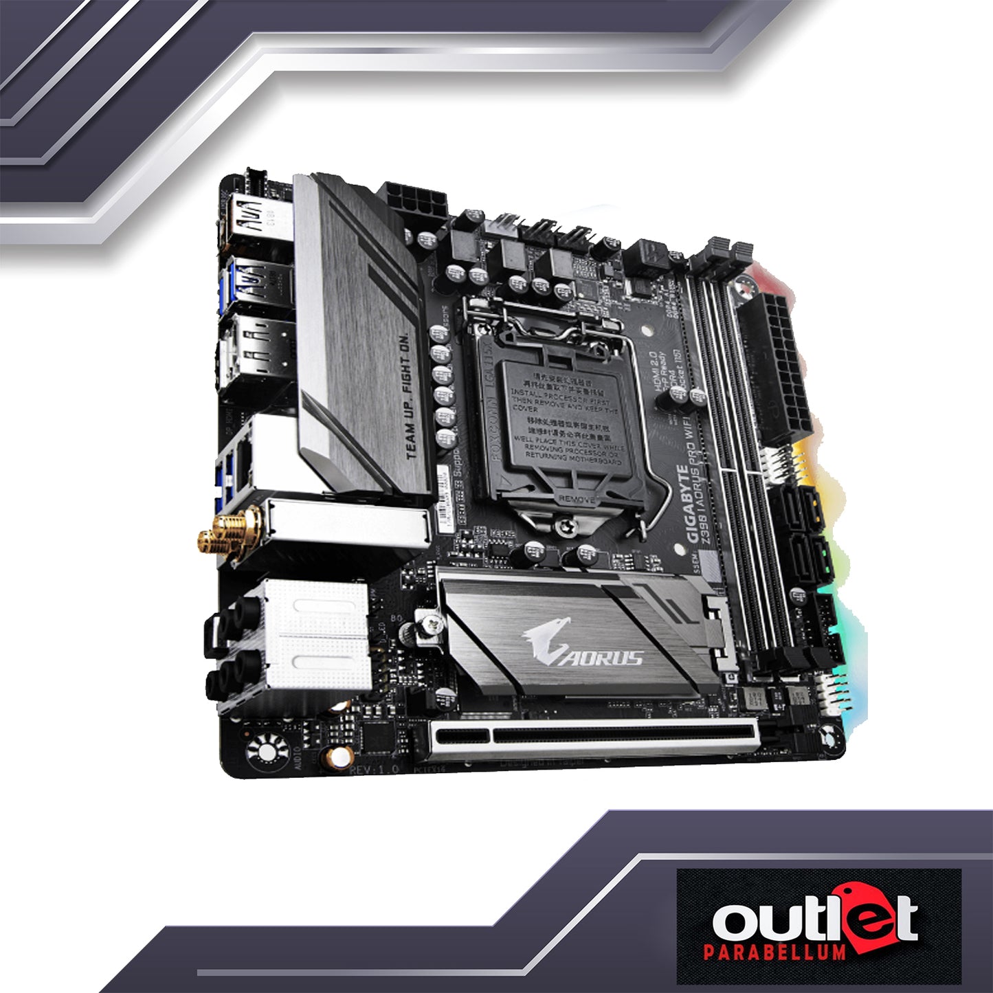 REFURBISHED GA-Z390-I-AORUS-PRO-WIFI GIGABYTE AORUS INTEL Z390 ITX MB W/ INTEL GBE LAN/WIFI RGB FUSION