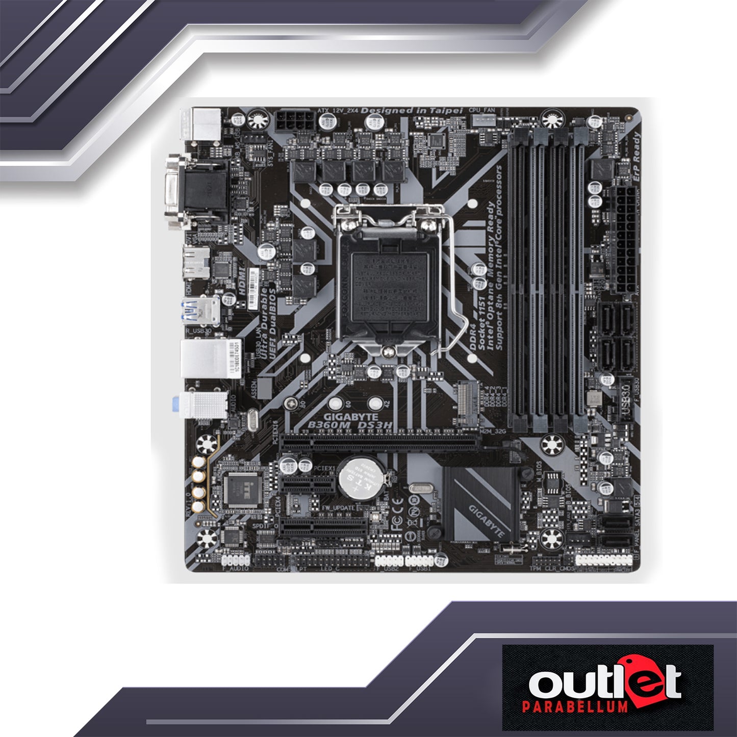 REFURBISHED GA-B360M-DS3H GIGABYTE INTEL B360 S1151 MICRO ATX MOTHERBOARD