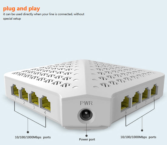 Tenda SG80 UnManaged 8 Port Intelligent Recognition Gigabit Network Switch