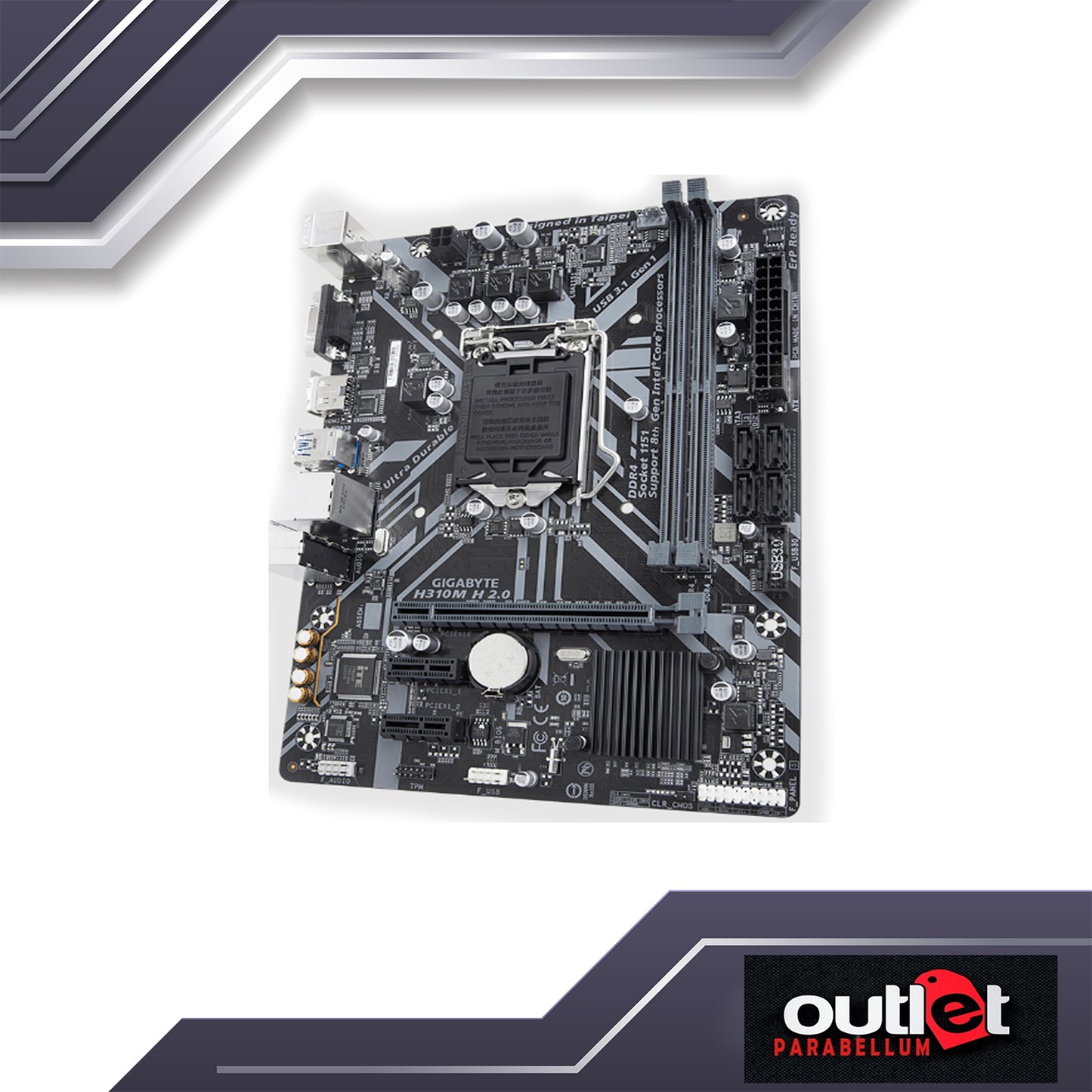 REFURBISHED GIGABYTE GA-H310M-H-2.0 GIGABYTE INTEL H310 S1151 MATX MOTHERBOARD