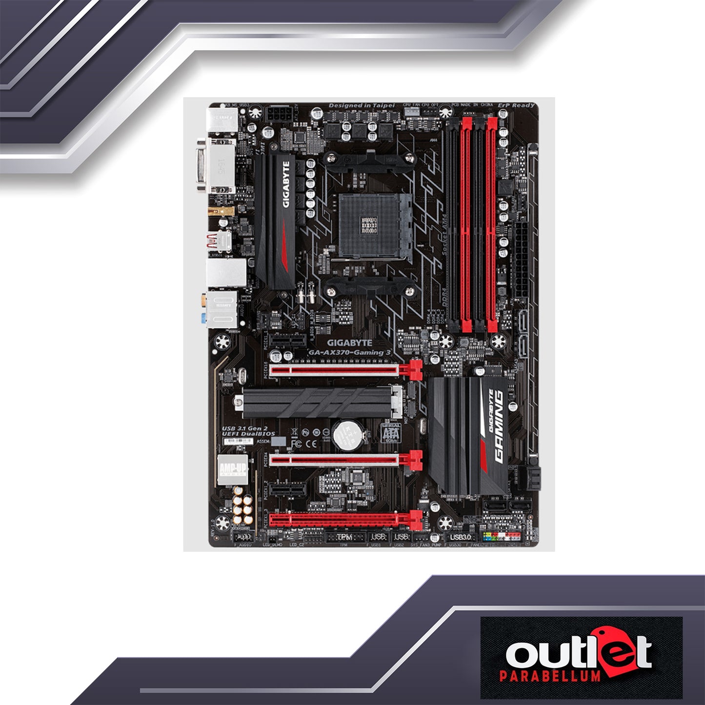 REFURBISHED GA-AX370-GAMING-3 GIGABYTE AMD X370 AM4 DDR4 ATX GAMING MOTHERBOARD