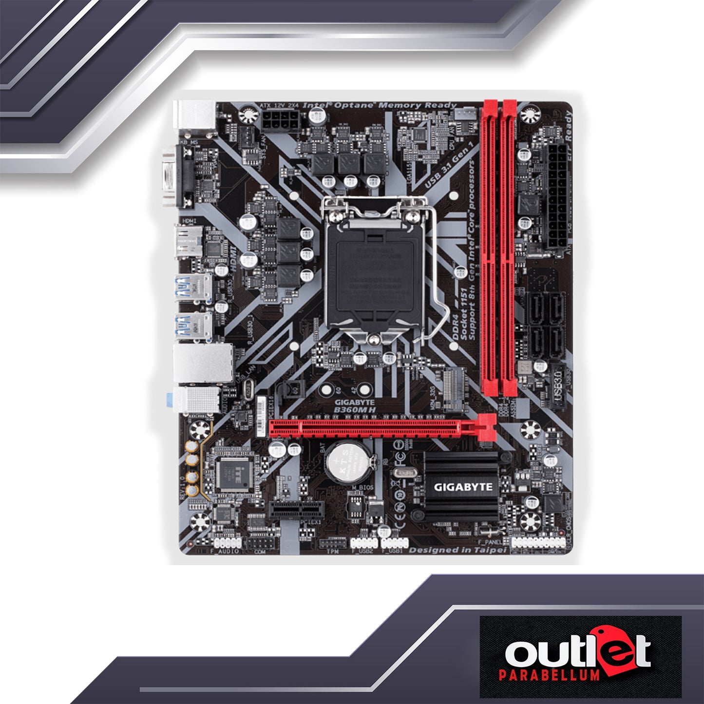 REFURBISHED GA-B360M-H GIGABYTE INTEL B360 S1151 MICRO ATX MOTHERBOARD