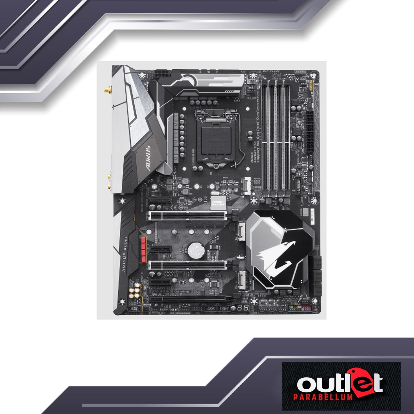 REFURBISHED GA-Z370-AORUS-GAMING-5 GIGABYTE INTEL Z370 S1151 DDR4 ATX MB W/ RGB FUSION, INTEL LAN,/WIFI