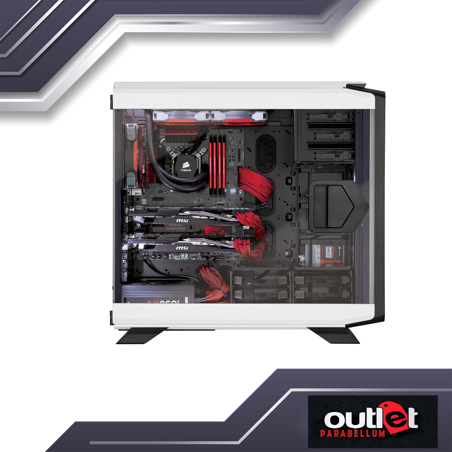 Refurbished CORSAIR Graphite Series™ 760T Arctic White Full-Tower Windowed Case CS-CC-9011074-WW