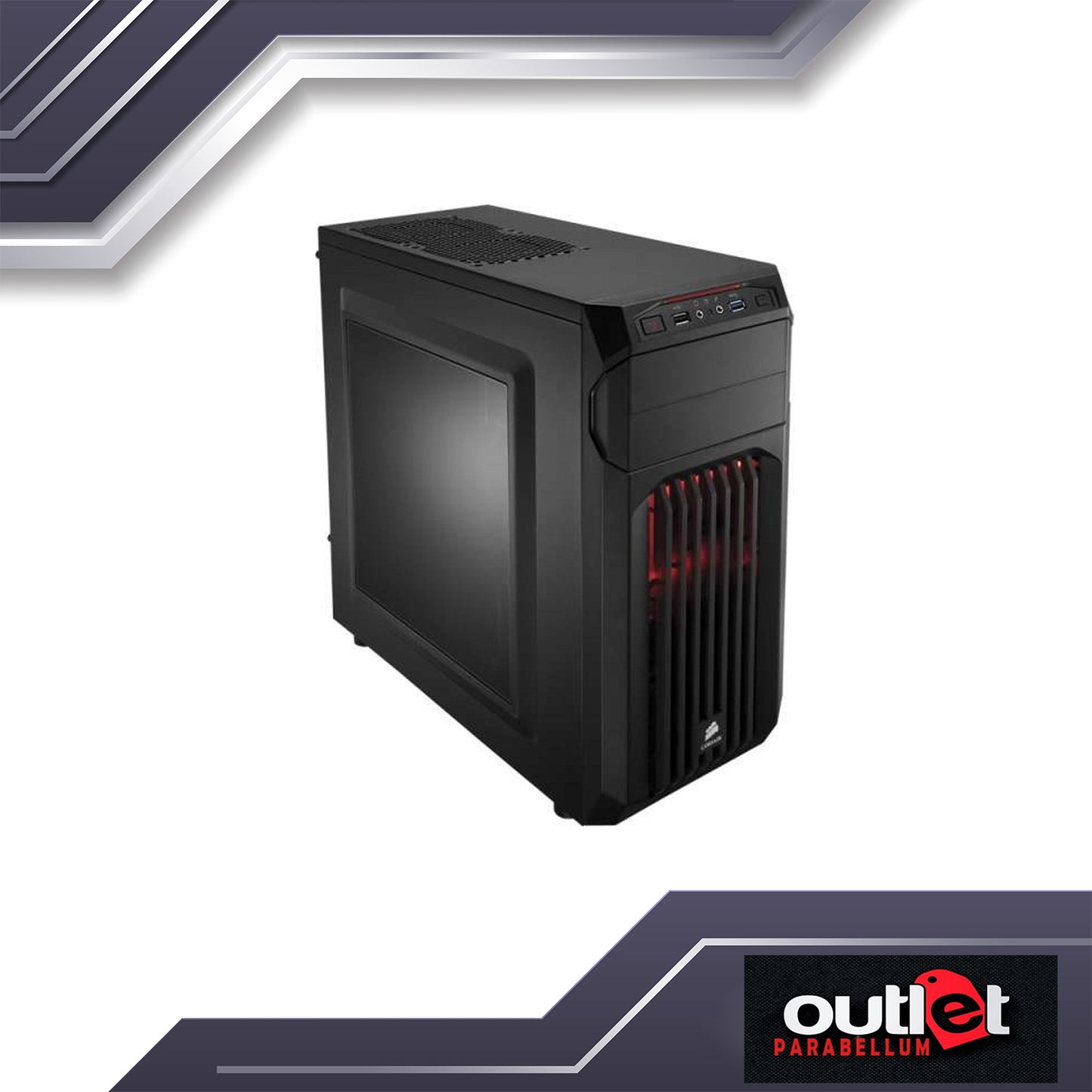 Refurbished CORSAIR Carbide Series™ SPEC-01 Red LED Mid-Tower Gaming Case CS-CC-9011050-WW