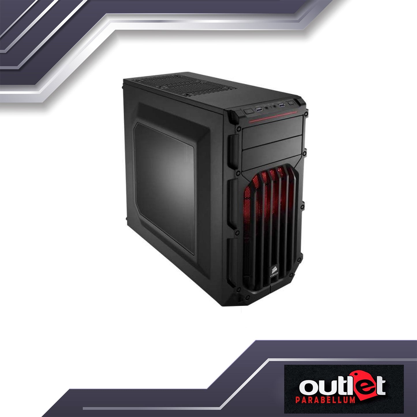Refurbished CORSAIR Carbide Series™ SPEC-03 Red LED Mid-Tower Gaming Case CS-CC-9011052-WW